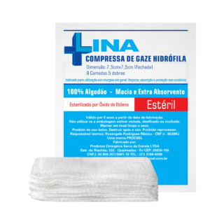 Compressa Cirúrgica de Gaze Hidrófila Estéril LINA