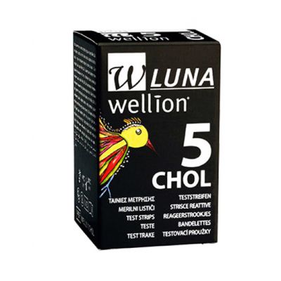 5 Tiras Reagentes em Frasco para Teste de Colesterol Luna