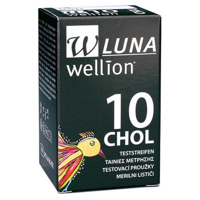 10 Tiras Reagentes em Frasco para Teste de Colesterol Luna