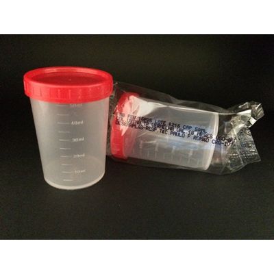 Coletor Urina Translúcido tampa vermelha individual (50ml)