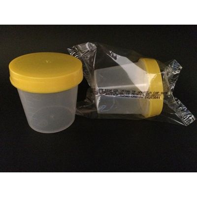 Coletor Urina Translúcido tampa amarela individual estéril