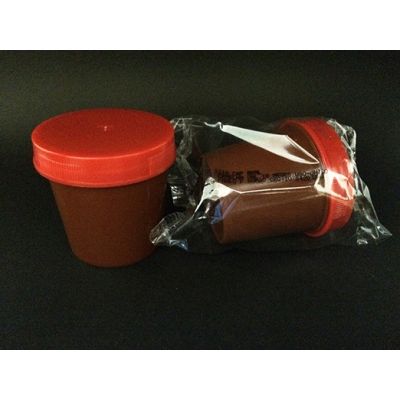Coletor Urina Ambar tampa vermelha individual estéril (80ml)